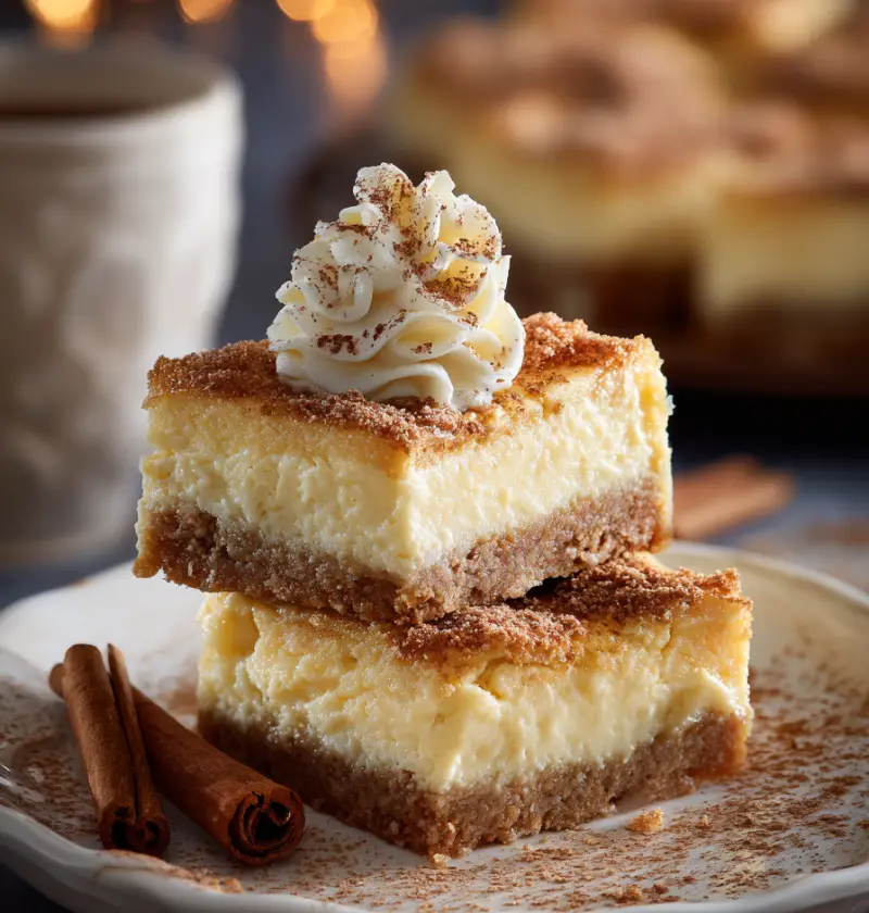 Eggnog Cheesecake Bars Recipe