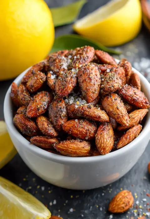 Lemon Pepper Almonds Recipe