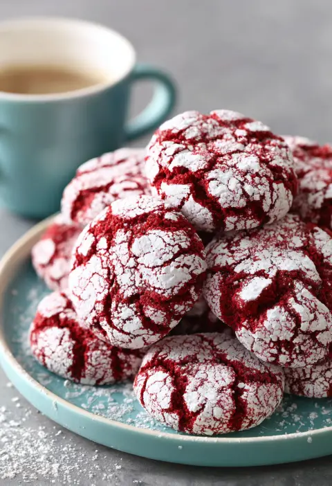 Red Velvet Crinkle Cookies Recipe