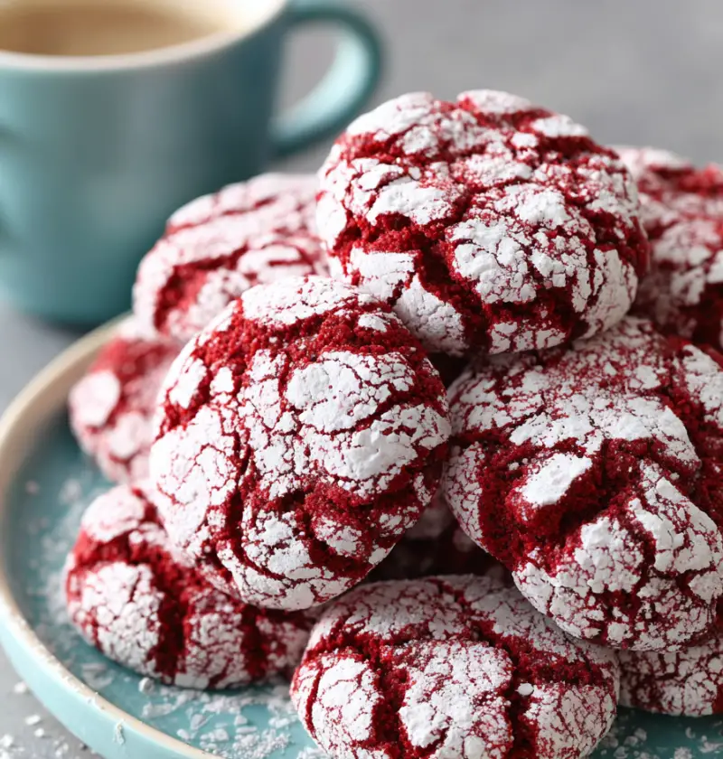 Red Velvet Crinkle Cookies Recipe