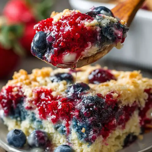 Red White & Blue Dump Cake Recipe