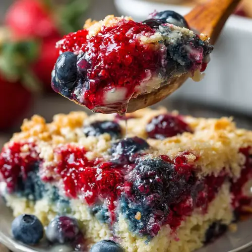 Red White & Blue Dump Cake Recipe