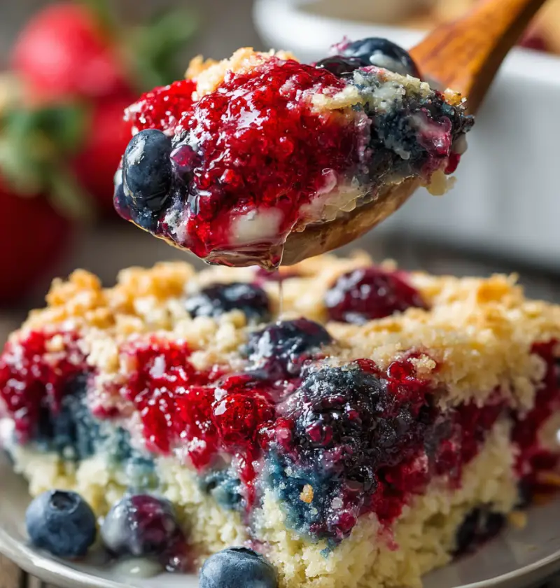 Red White & Blue Dump Cake Recipe