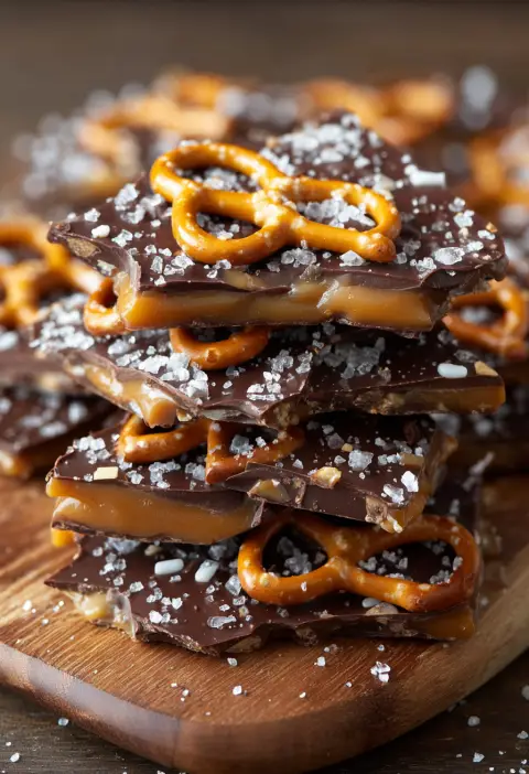 Salted Caramel Pretzel Bark Recipe