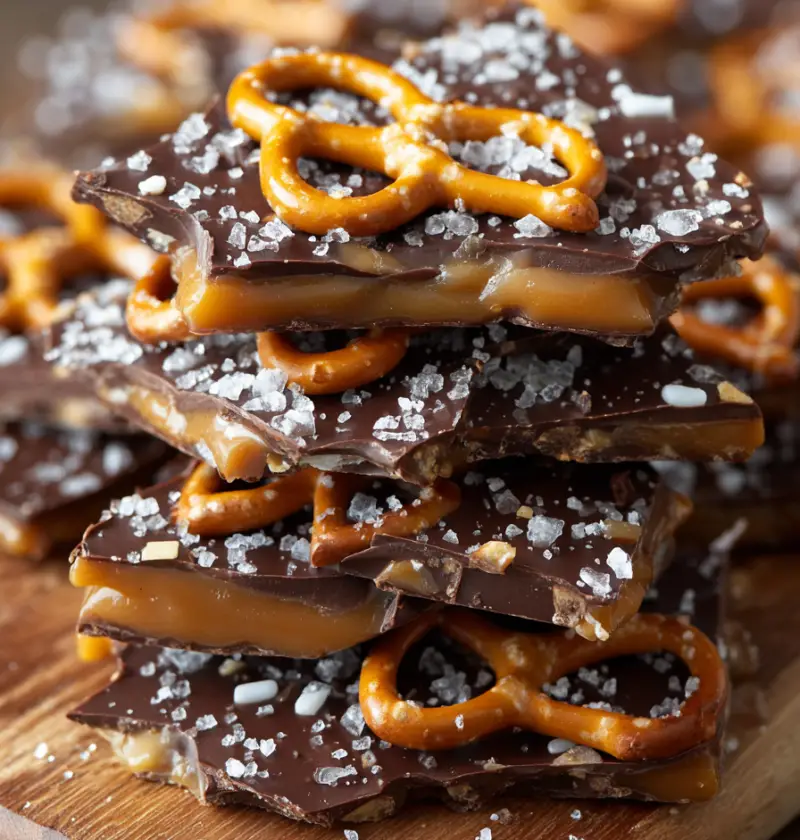 Salted Caramel Pretzel Bark Recipe