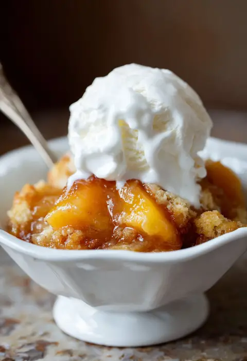 Slow Cooker Peach Cobbler Recipe