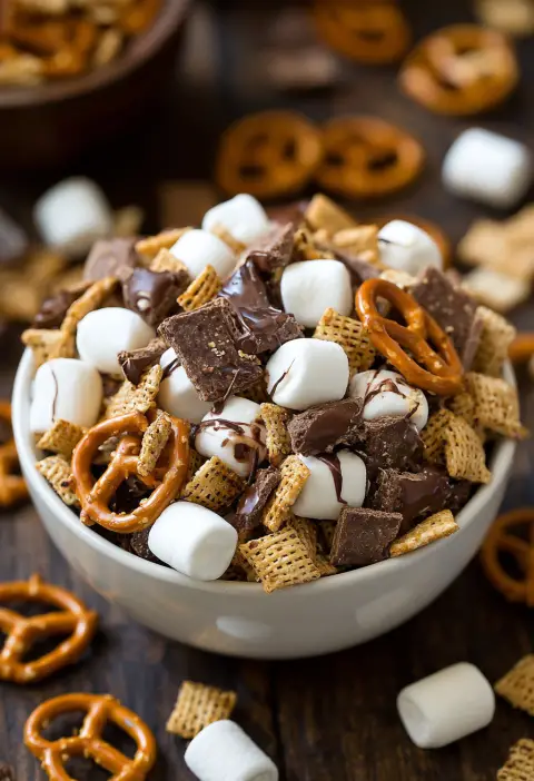 S'mores Snack Mix with Pretzels Recipe