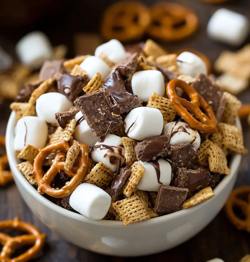 S'mores Snack Mix with Pretzels Recipe