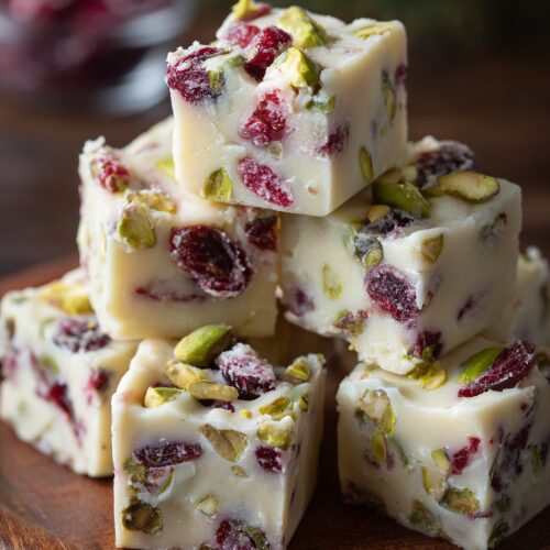 White Chocolate Cranberry Pistachio Fudge Recipe