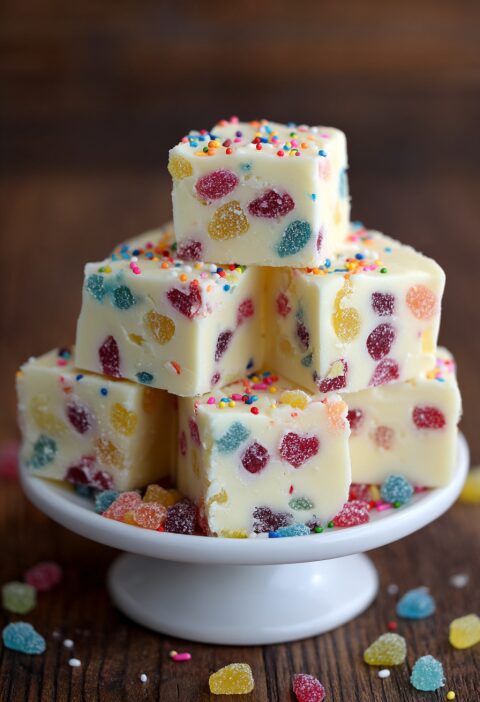 White Chocolate Gumdrop Fudge Recipe