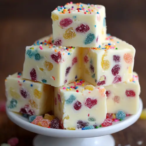 White Chocolate Gumdrop Fudge Recipe