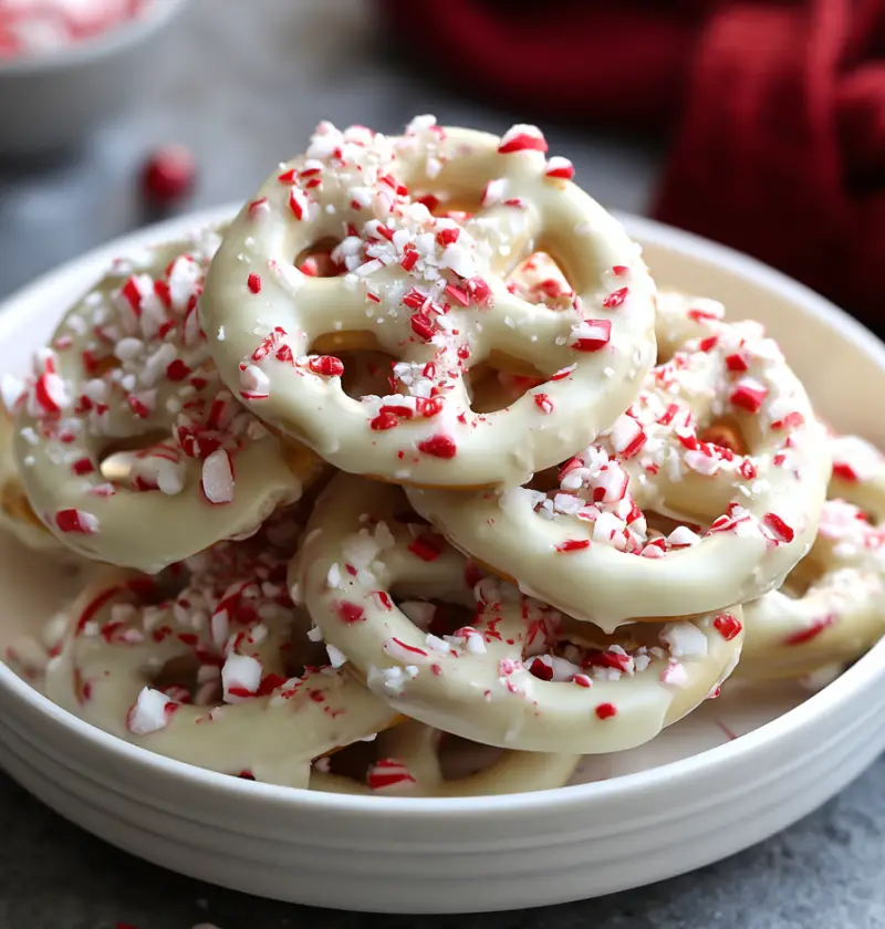 White Chocolate Peppermint Pretzels Recipe