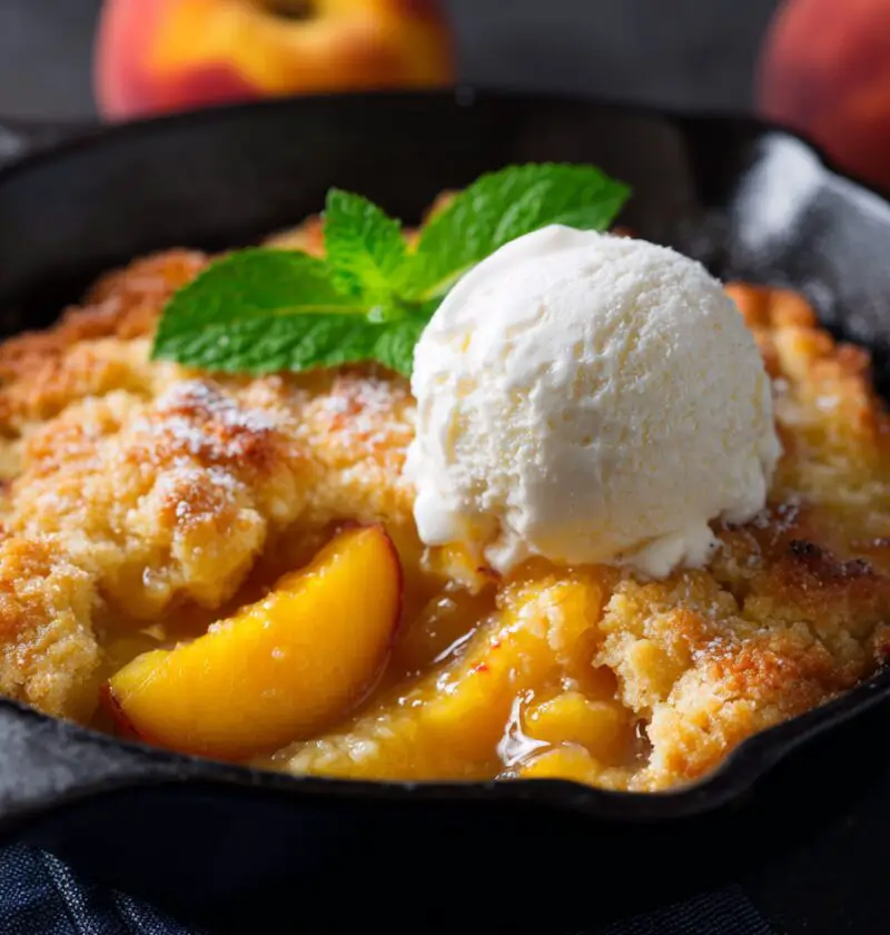 Easy Skillet Peach Cobbler Recipe