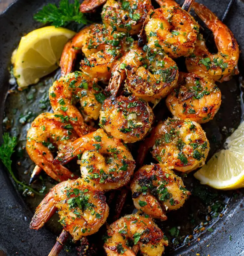 Garlic Butter Shrimp Skewers Recipe