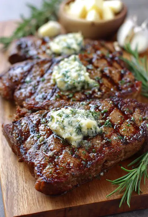 Grilled Steak With Garlic Butter Recipe