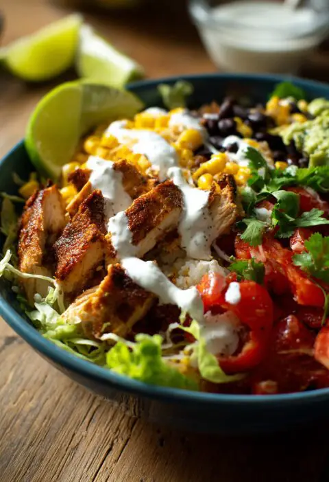 High Protein Chicken Burrito Bowl Recipe