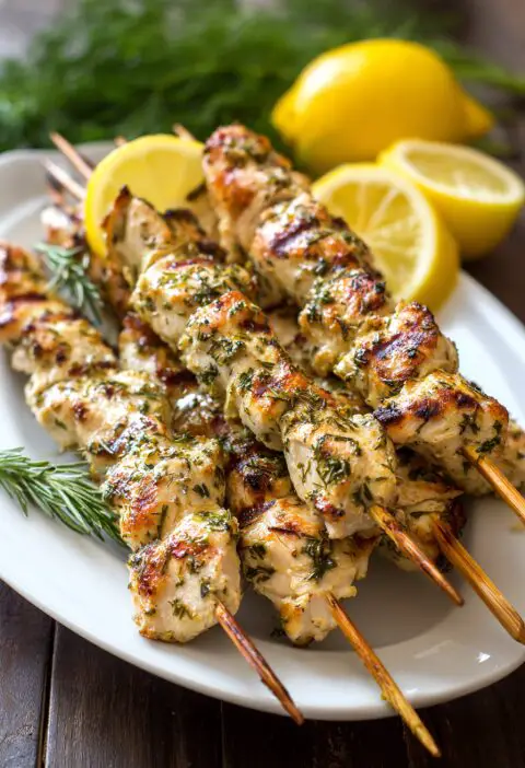 Lemon Herb Grilled Chicken Skewers Recipe