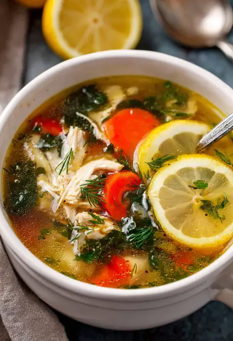 Mediterranean Lemon Chicken Soup Recipe