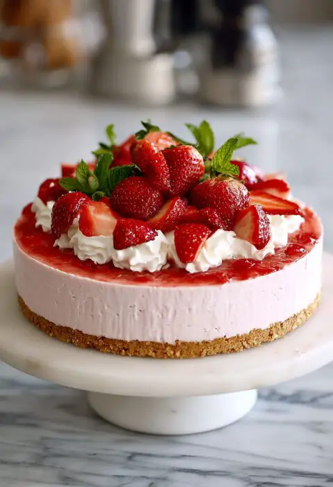 No Bake Strawberry Cheesecake Recipe