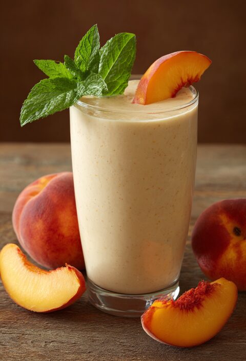 Vanilla Protein Powder Peach Shake Recipe