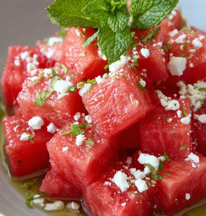 Watermelon Feta Mint Salad Recipe