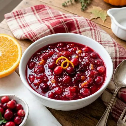 Homemade orange cranberry sauce