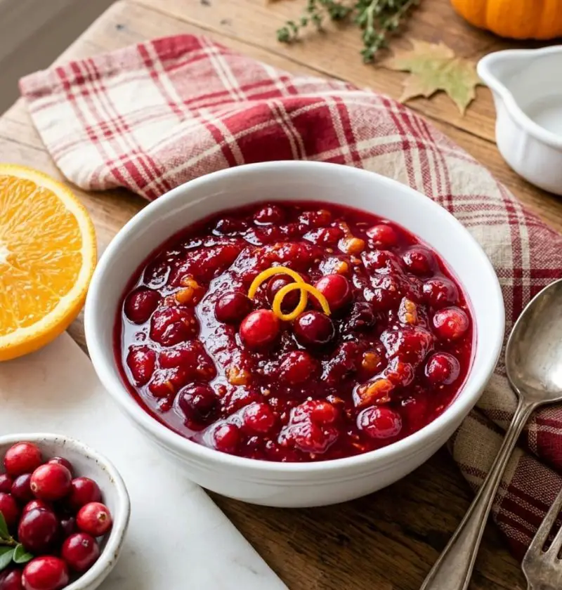 Homemade orange cranberry sauce