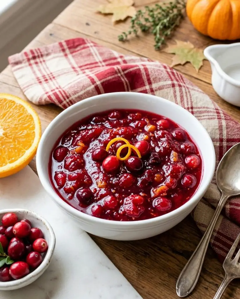 Homemade orange cranberry sauce