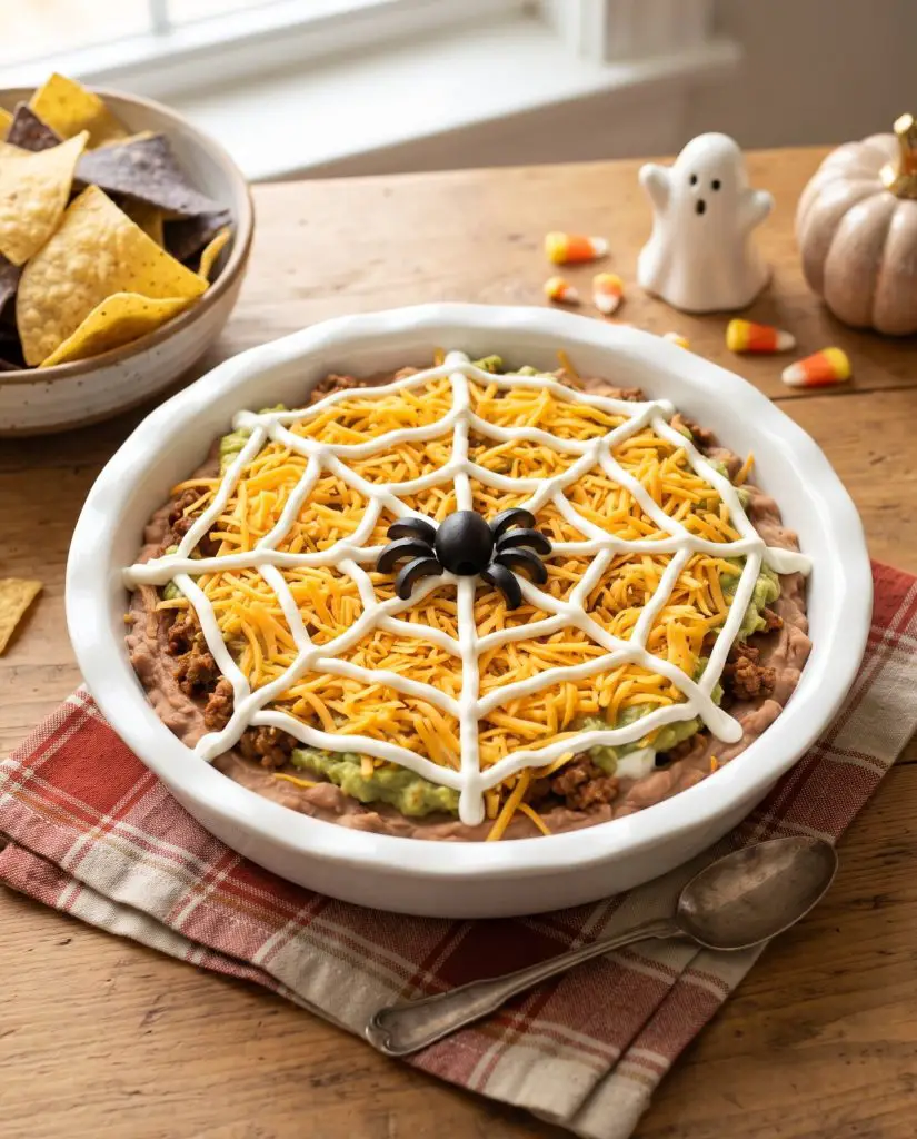 Spider web taco dip