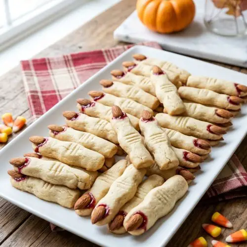 Witch finger cookies on a platter