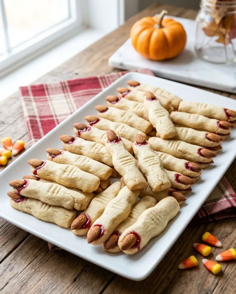 Witch finger cookies on a platter